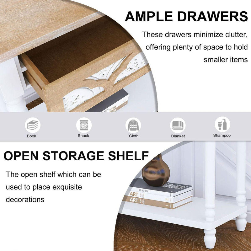 48 inch Long Console Table with 2 Drawers and 1 Bottom Shelf for Entryway Hallway Easy Assembly - Traditional Craftsmanship and Functionality Combined