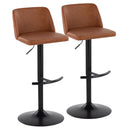 Toriano - Contemporary Adjustable Bar Stool With Rounded T Footrest (Set of 2) by HouseOfZazla