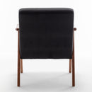 Mid Century Modern Accent Chair With Solid Wood Frame And Extra Thick Backrest by HouseOfZazla