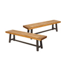 Tranquilizer Outdoor Acacia Wood Bench With Slat Panel Design