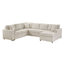 Oversized Sectional U-Shaped Sofa With Chaise Lounge And Three Soft Throw Pillows by Unique Piece Furniture