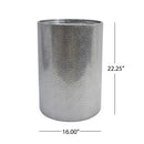 Modern Round Accent Table With Hammered Surface