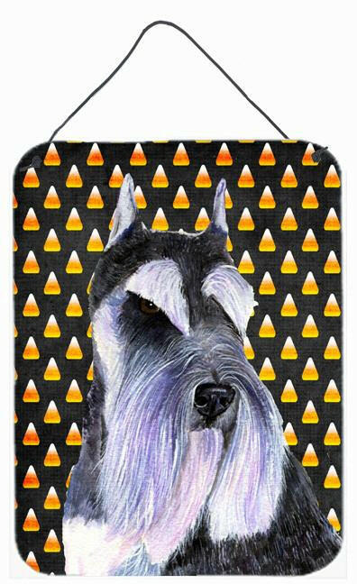 Schnauzer Candy Corn Halloween Portrait Wall or Door Hanging Prints