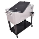 80 Quart Patio Rolling Stainless Steel Ice Beverage Cooler by LJGDeals