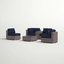 Wicker Seating Group Set With Table And Cushions by Unique Piece Furniture
