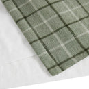 Plaid Rod Pocket and Back Tab Curtain Panel with Fleece Lining Green 50x84