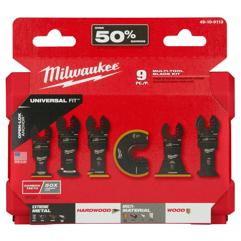 Milwaukee 49-10-9113 Milwaukee® OPEN-LOK™ 9PC MULTI-TOOL BLADE KIT