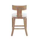 27" Upholstered Counter Stools Set of 2 with Solid Rubber Wood Frame by HouseOfZazla