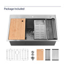 Stainless Steel Kitchen Sink, 33"x22" Single Bowl, Overmount Handmade Sink in Brushed by HouseOfZazla