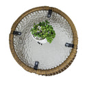 6PCS Outdoor Patio Balcony Natural Color Wicker Sofa Chair Set with Beige Cushion,Round Tempered Glass Table