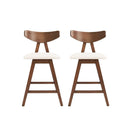 Mid Century Modern Counter Stool With V Shape Frame And Upholstered Seating
