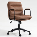 Office Chair, Mid Back Home Office Desk Task Chair With Wheels And Arms Ergonomic Computer Rolling Swivel Chair With Padded Armrest by HouseOfZazla