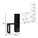 Writing Desk With Bookcase And Cabinet - Black by HouseOfZazla