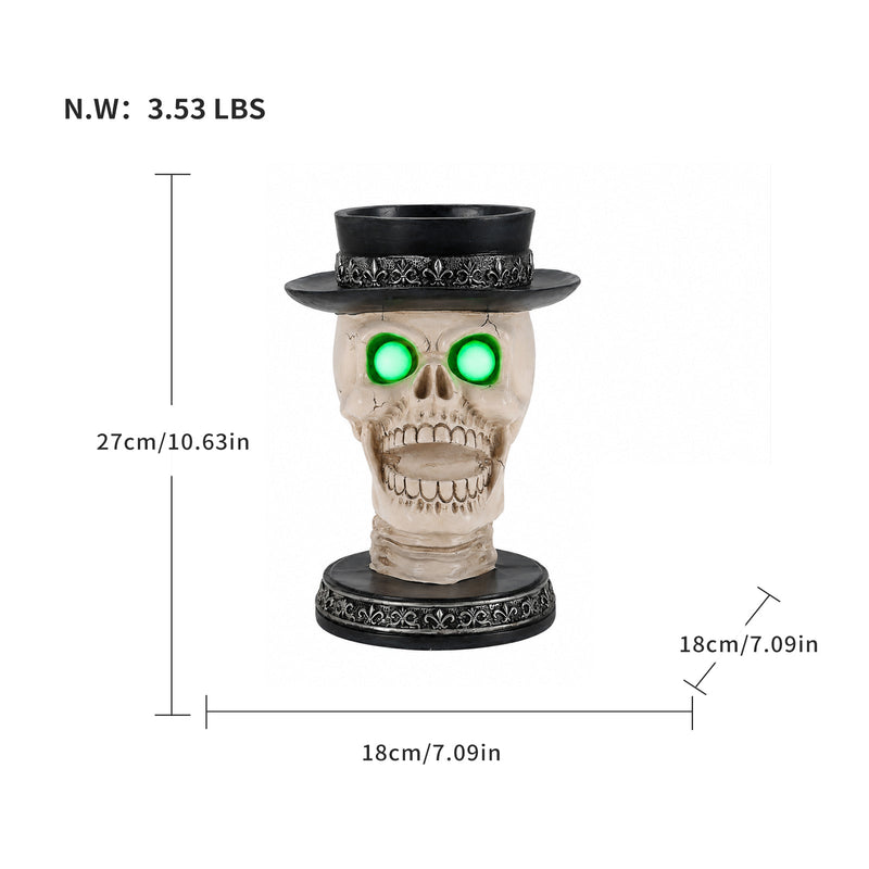 Halloween Skull Candle Holder with Glowing LED, photo 4 of 10