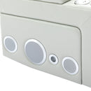 270 Degree Swivel PU Leather Power Recliner Individual Seat Home Theater Recliner with Surround Sound, Cup Holder, Removable Tray Table, Hidden Arm Storage for Living Room, Grey