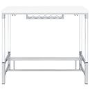 Norcrest 47-inch Acrylic Leg Bar Table White High Gloss