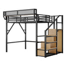 Loft Bed With Stairs, Storage Shelves, Wardrobe by HouseOfZazla