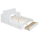 Platform Bed With Multi Functional Storage Space, Nightstand, 2 Drawers, USB Ports And Desk by HouseOfZazla
