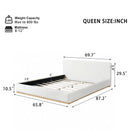 Elegant Upholstered Bed With Solid Wood Frame - Queen