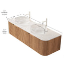 DINA 60" Bathroom Vanity with Floating Curved Edges and Glass Basins by HouseOfZazla