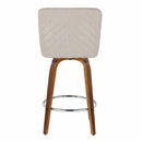 Henry - Contemporary Fixed Height Counter Stool With Swivel With Round Footrest (Set of 2)