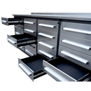 Garage Storage Cabinets With Workbench (With 20 Drawers) - Silver by HouseOfZazla