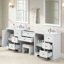 Double Sink Bathroom Vanity With Countertop, 2 Ceramic Sinks, 6 Drawers by HouseOfZazla