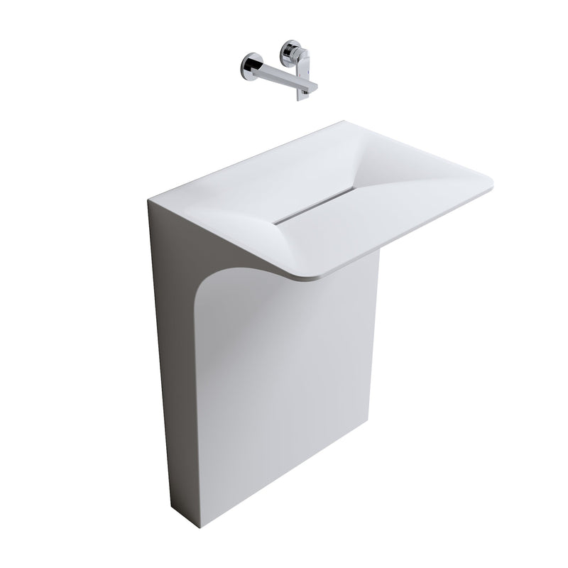 Modern Wall-Mounted Solid Surface Pedestal Sink, photo 10 of 10