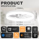 19.7'' LED Ceiling Fan Light with Remote & App Control, 6 Speeds, Dimmable, 3000K-6500K, Flush Mount by HouseOfZazla