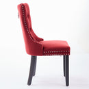 Classic Velvet Dining Chairs - Burgundy (Set of 2) by HouseOfZazla