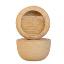 Cement Round Water Fountain With Light And Pump - Beige / Yellow by Unique Piece Furniture