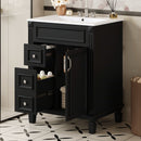 Bathroom Vanity With Sink, Compact Cabinet & 2 Drawers And Adjustable Shelf by Unique Piece Furniture