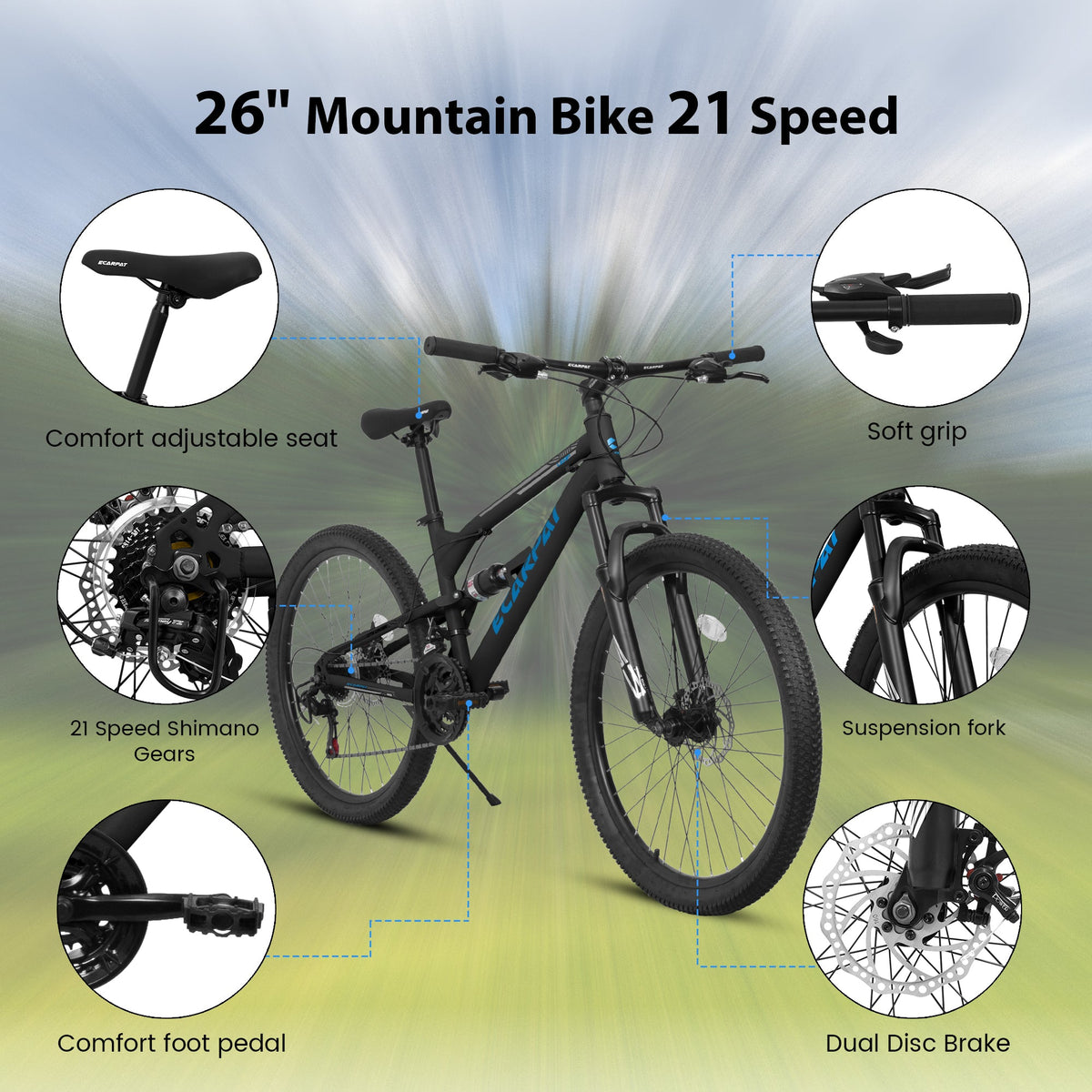 A26207 26 Inch Steel Frame Mountain Bike, photo 10 of 10