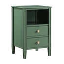 Winston 2-Drawer Storage Nightstand in Vintage Green