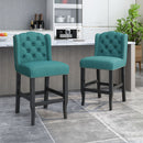 Vienna Fabric Tufted Counter Stool With Nailhead Accents (Set of 2) by HouseOfZazla