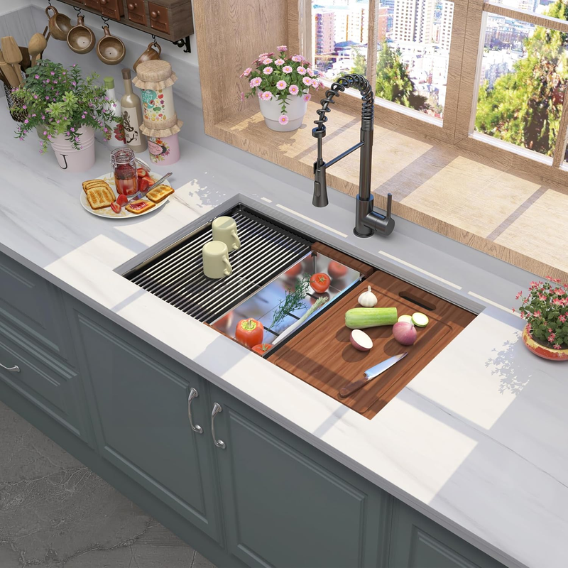 33 Gunmetal Undermount Kitchen Sink, photo 2 of 8