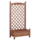 2-Pack Raised Garden Beds with Trellis, Outdoor Wooden Plant Box, and Plant Stand - Perfect for Vines and Flowers