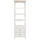 Hollis 4-shelf Wood Media Tower with Drawers Brown and White