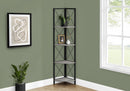 4-Tier Corner Bookshelf with Marble Look and Metal Frame by HouseOfZazla