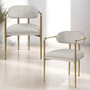 Zayn Arm Chair (Set of 2) - Beige / Gold