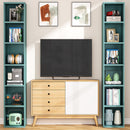 6 Tier Narrow Corner Cube Bookcase Storage, Freestanding Shelf With Open Cubes For Living Room by HouseOfZazla