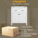 Bathroom Vanity With Ceramic Sink, Modern Single Bathroom Cabinet With 2 Doors And A Shelf, Soft Close Doors by HouseOfZazla
