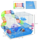 18" 2-Tier Hamster Cage with Wheel and Water Bottle, Blue