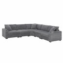 Convertible L Shaped Sectional Corner Couch With Armrest Storage Cup Holders USB Charger, Irregular Corner Oversized Comfy Modular Sofa by HouseOfZazla