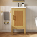Bathroom Cabinet With Sink, Adjustable Shelf, Soft Closing Hinges - Natural Wood by HouseOfZazla