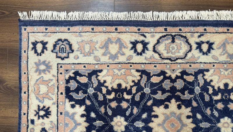 Blue and Beige Indian Rug, Indo Persian Carpet