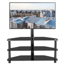 43.3" Multi-Function TV Stand Height Adjustable Bracket Swivel 3 Tier - Black by HouseOfZazla