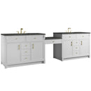 James Martin Bellshire 120" Double Bathroom Vanity, Bright White