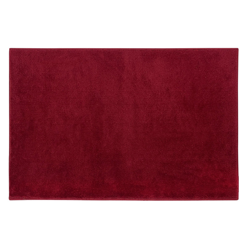 Sussex Home, Landing Rug, Slip Resistant Indoor Carpets Includes Adhesive Tape  2' x 3'-Solid Collection |Red