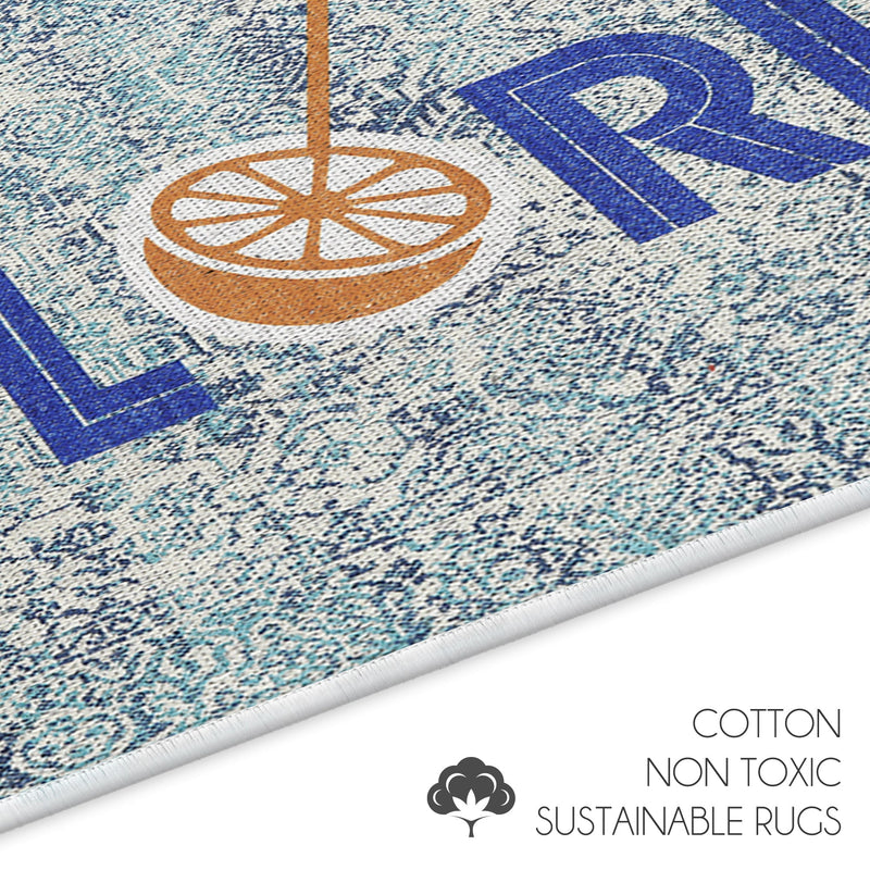 US States Florida Design 3 Piece Bathroom Rugs Set |Silver